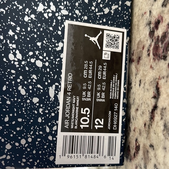 Air Jordan 4 Retro White/Midnight Navy - size 10.5 - Picture 8 of 8